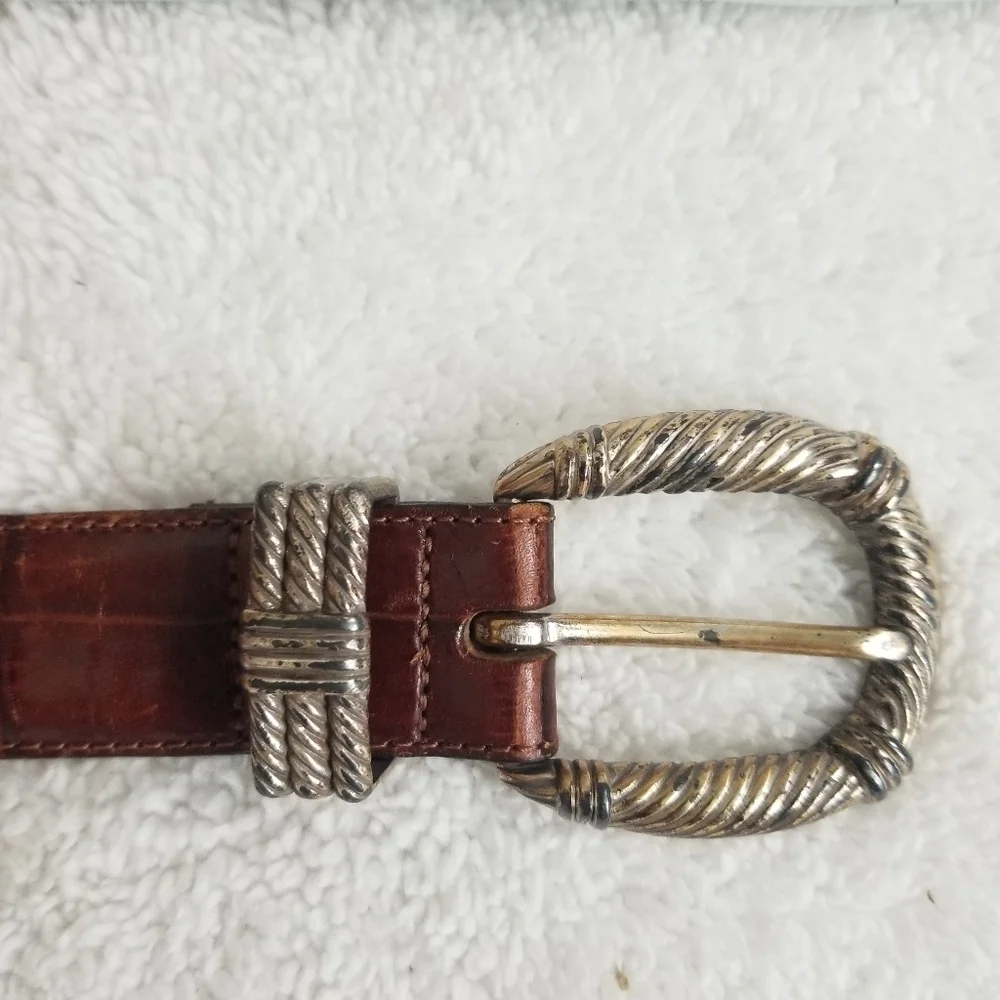 Vintage Brighton Croc Embossed leather belt